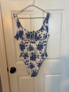 NWT Berlook Blue Floral One-Piece Swimsuit